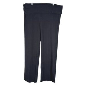 Skims Cotton Blend Jersey Foldover Pants 4X Black Soot Stretch NWT PT-2546‎